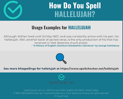 Correct Spelling For Hallelujah Infographic Spellchecker Net