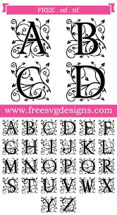 Download Free Svg Files Svg Png Dxf Eps Ornate Floral Monogram Font Cricut Monogram Free Monogram Fonts Monogram Fonts