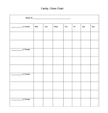 Free Printable Chore Chart Template Templates Blank Mult