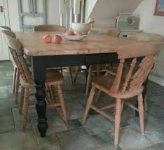 Farmhouse Table 6 Chairs Lovely Size Painted In Farrow Ball Railings Https Www Facebook Com Maisieshousevintage Kitchen Flooring Table Dining Room
