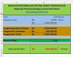 Zakat penghasilan adalah zakat yang dikeluarkan dari penghasilanmu di setiap bulan. Membuat Aplikasi Kalkulator Zakat Penghasilan Rumus Excel Belajar Office