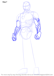 Step By Step How To Draw Iron Man From Avengers Infinity War Drawingtutorials101 Com Iron Man Drawing Drawing Superheroes Avengers Infinity War