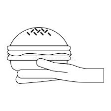 The black burger has white sesame seeds, black pepper sauce and onions. Burger Black White Stock Illustrations 6 362 Burger Black White Stock Illustrations Vectors Clipart Dreamstime