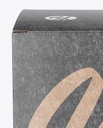 Download Kraft Paper Box Mockup Front View In Box Mockups On Yellow Images Object Mockups PSD Mockup Templates