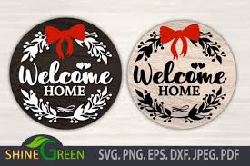 Decorative frame elements set free vector. Floral Welcome Home Round Christmas Fall Graphic By Shinegreenart Creative Fabrica