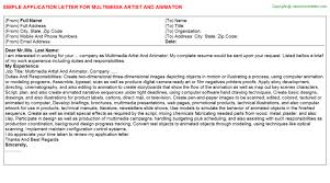 Multimedia Artist And Animator Application Letter