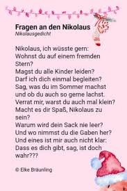 Fragen An Den Nikolaus Elkes Kindergeschichten Nikolausgedichte Gedicht Weihnachten Gedichte Zum Advent