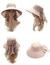 Siggi Womens Wide Brim Summer Sun Flap Cap Hat Neck Cover Cord Cotton Upf 50 Coffee At Amazon Women S Clothing Stor Shade Hats Hat Patterns To Sew Sewing Hats