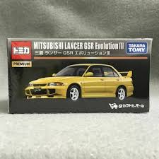 The mitsubishi lancer evolution iii (or shorter evo iii ) is a group a rally car which brought the first world rally championship title to mitsubishi, in 1996, when tommi mäkinen became the drivers' world champion. Tomica Premium Mitsubishi Lancer Gsr Evolution Iii X 3 For Rayyanmi 85 For Sale Online Ebay