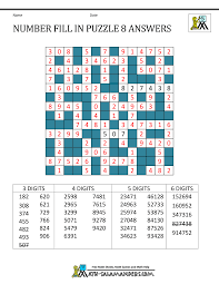 The math crossword puzzle maker creates dynamically math crossword puzzles. Number Fill In Puzzles