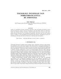 Contoh manfaat teknologi pembelajaran untuk pembelajaran dapat dilihat pada hasil Pdf Teknologi Informasi Dan Perkembangannya Di Indonesia