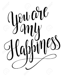 My little happiness / wo de xiao que xing / my small indeed fortunate / my little luck / you are indeed my little fortune / 我的小确幸. You Are My Happiness Calligraphy With Little Note Vector Lettering Royalty Free Cliparts Vectors And Stock Illustration Image 121820937