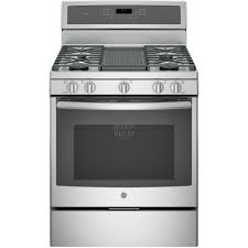 Ge Profile 30 In 5 6 Cu Ft Gas Range With Self Cleaning Convection Oven In Stainless Steel Pgb911zejss The Home Depot Convection Range Ge Gas Range Gas Range
