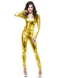 Be genuine and shine brightly as gold in this mock neck unitard. Womens Liquid Metal Gold Long Sleeve U Neck Unitard Costume Walmart Com Walmart Com