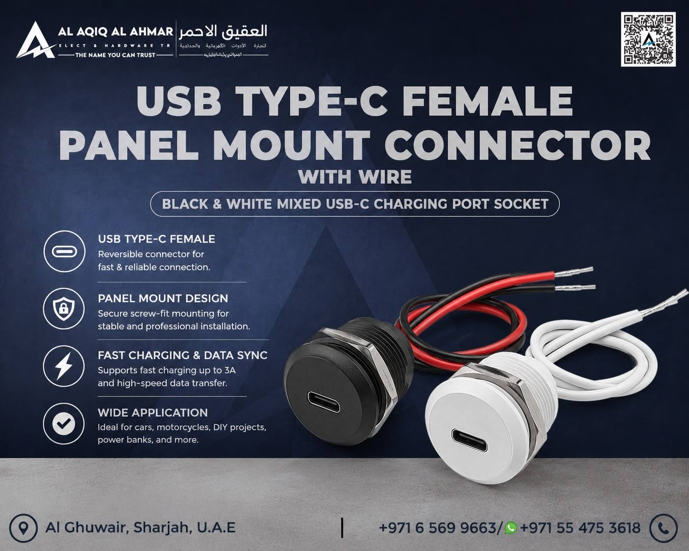 USB Type-C Female Panel Mount Connector product image