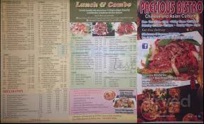 precious bistro menu in bayonne, new