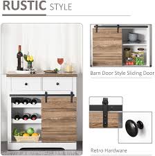 Add rustic style to your space with this wine set for stemware and bottles by del hutson designs. Buy Homcom Rustic Barn Door Storage Cabinet Farmhouse Buffet Sideboard Coffee Bar With Wine Racks For Kitchen White Online In Indonesia B08tgfm6r3