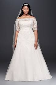 Jewel neck sleeveless tulle bridal gown with lace up. Jewel 3 4 Sleeve Illusion Plus Size Wedding Dress David S Bridal