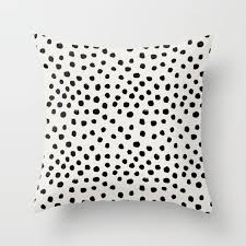Black And White Couch Pillow Preppy Brushstroke Free Polka Dots Black And White Spots Dots Dalmation Animal Spots Design Minimal T Black And White Pillows White Throw Pillows Throw Pillows