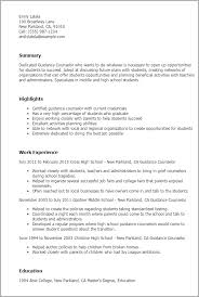 guidance counselor resume template