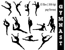 Gymnast Silhouettes Gymnastics Silhouette Gym Clipart Athletic Athlete Silhouettes Gymnastics Silhouette People Clip Art