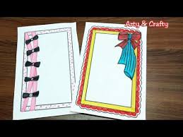 Ribbon Border Easy Border Design For Project Front Page Decoration By Arty Crafty Youtube Page Decoration Colorful Borders Design Border Design