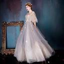 Women Mesh Long Dress Floral Layered Fairy Princess Bridal Evening ...