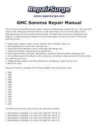 2004 2003 2002 2001 2000. Gmc Sonoma Repair Manual 1991 2004