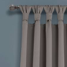 Tab top curtains have evenly spaced fabric tabs attached to the top, and these tabs are how the curtain attaches to the rod. Insulated Knotted Tab Top Blackout Window Curtain Panel Set Lush Decor Www Lushdecor Com Lushdecor
