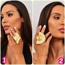 Anillo firmado delicado único y elegante de oro de 14K, anillo paralelo  ancho boho, anillo de gran tamaño estético de círculo abierto grande,  regalo de Navidad, regalo para ella