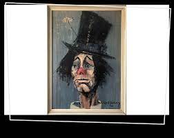 Powerhouse vendido en venta directa: Rosy Fernandez Diaz Original Print In Original White Frame Under Glass Clown Au Chapeau 1960s Mid Century Vintage Print Original Prints Vintage Prints Mid Century Vintage