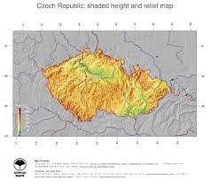 Czech Republic Shaded Height And Relief Map Ginkgo Maps 2014 Relief Map Czech Republic Czech