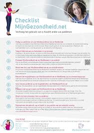 'mijngezondheid' is een online platform waarop je behandelende arts veilig informatie over je gezondheid kan uitwisselen met andere. Promotiemateriaal Ehealth