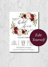 Bridal Shower Invitation Template Floral Bridal Invite Etsy In 2020 Bridal Shower Invitations Templates Bridal Shower Invitations Printable Floral Bridal Shower