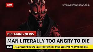 Man Literally Too Angry To Die Star Wars Humor Darth Maul Star Wars Clone Wars