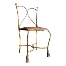 Rope And Tassel Gilt Iron Italian Leather Chair In 2020 Leather Chair Gilt Italian Leather