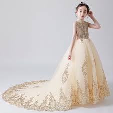 Gorgeous Gold Embroidered Big Girl Party Dress Babyronoki In 2020 Girls Party Dress Dresses Kids Dress