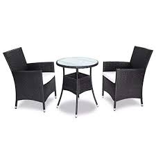 Blxcomus Garden Outdoor Dining Set Five Pieces Poly Rattan Black Patio Furniture Set With 1 Table Patio Furniture Sets Garden Dining Set Black Patio Furniture