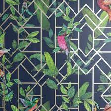 Likewise, an abstract illustration of flamboyant feathers can provide a sense of cool luxury. Shop Arthouse Tropical Birds Geometric Metallic Wallpaper