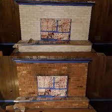 Trick for clean paint lines: Giani Brick Transformations Kit Whitewashed Fg Bt Ww Kit The Home Depot Water Based Acrylic Paint Traditional Fireplace Living Room Decor Fireplace