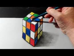 How To Draw 3d Rubiks Cube Time Lapse 3d Drawings Illusion Art Rubiks Cube