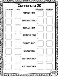 ¿qué números deben ir en los cuadros que no se ven? Fantastico Juego Educativo Carrera A 20 Para Primer Segundo Y Tercer Grado De Primaria Material Educativo