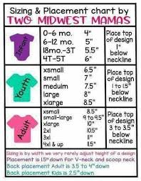 vinyl shirt decal sizes chart cricut cricut tutorials