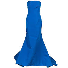 De la renta dressed two consecutive first ladies, hillary clinton. Oscar De La Renta Blue Silk Faille Trumpet Gown M Oscar De La Renta Tlc