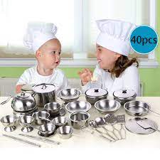 79 list list price $127.99 $ 127. 40pcs Children Pretend Role Play Set Stainless Steel Kids Play House Kitchen Toys Cookware Cooking Utensils Pots Pans Toy T6 Buy At The Price Of 25 29 In Aliexpress Com Imall Com
