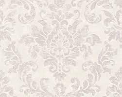 Jungle rassemble une collection de papier peint intissé facile à poser aux motifs représentant une opulence tropicale lumineuse et ultra tendance. A S Creation Papier Peint Baroque Blanc Gris Rose 374133