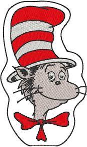 Dr Seuss Characters Cat In The Hat Abc Thing 1 Thing 2 Embroidery Designs Embroidery Hat Embroidery