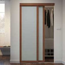 Use only water or pair of sliding door frames & rail/soft opening/closing devicewipe dry with a clean cloth. Colonial Elegance Fusion Gunstock Wood Framed Frosted Glass Sliding Closet Door At Menards