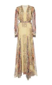Etro Patterned Silk Maxi Dress In Multi Modesens Etro Dress Maxi Dress Lace Dress Styles