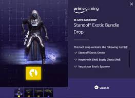Follow us to get alerts. A Friendly Reminder There Is A New Destiny 2 Prime Gaming Ex Twitch Prime Exotic Bundle Drop Stadia